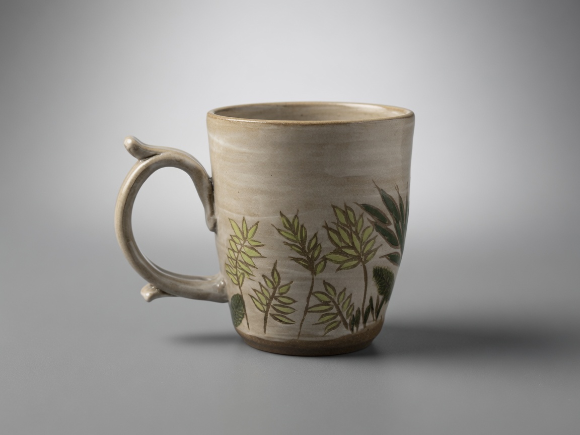 Fern Grove handmade pottery mug by Slow Phase Clay, view 1 of 2