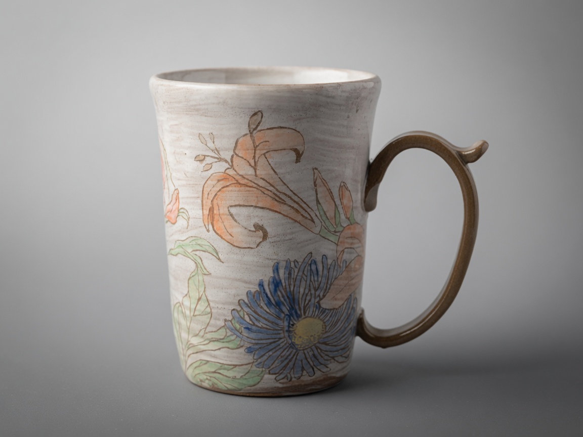 Garden Walk handmade pottery mug by Slow Phase Clay, view 1 of 2