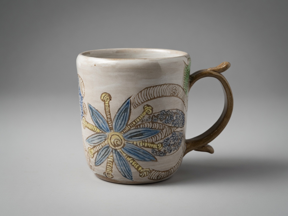 Star Bloom handmade pottery mug by Slow Phase Clay, view 1 of 2