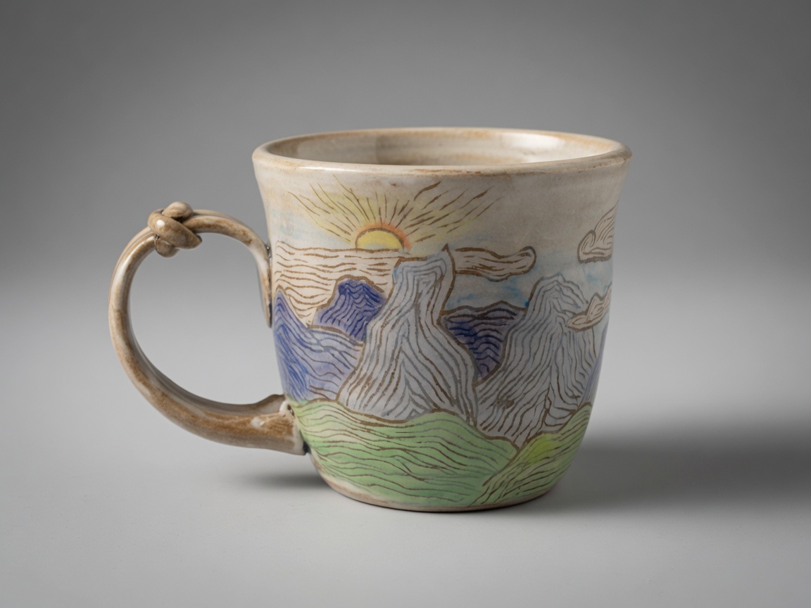 Sunrise Ridge handmade pottery mug by Slow Phase Clay, view 1 of 2